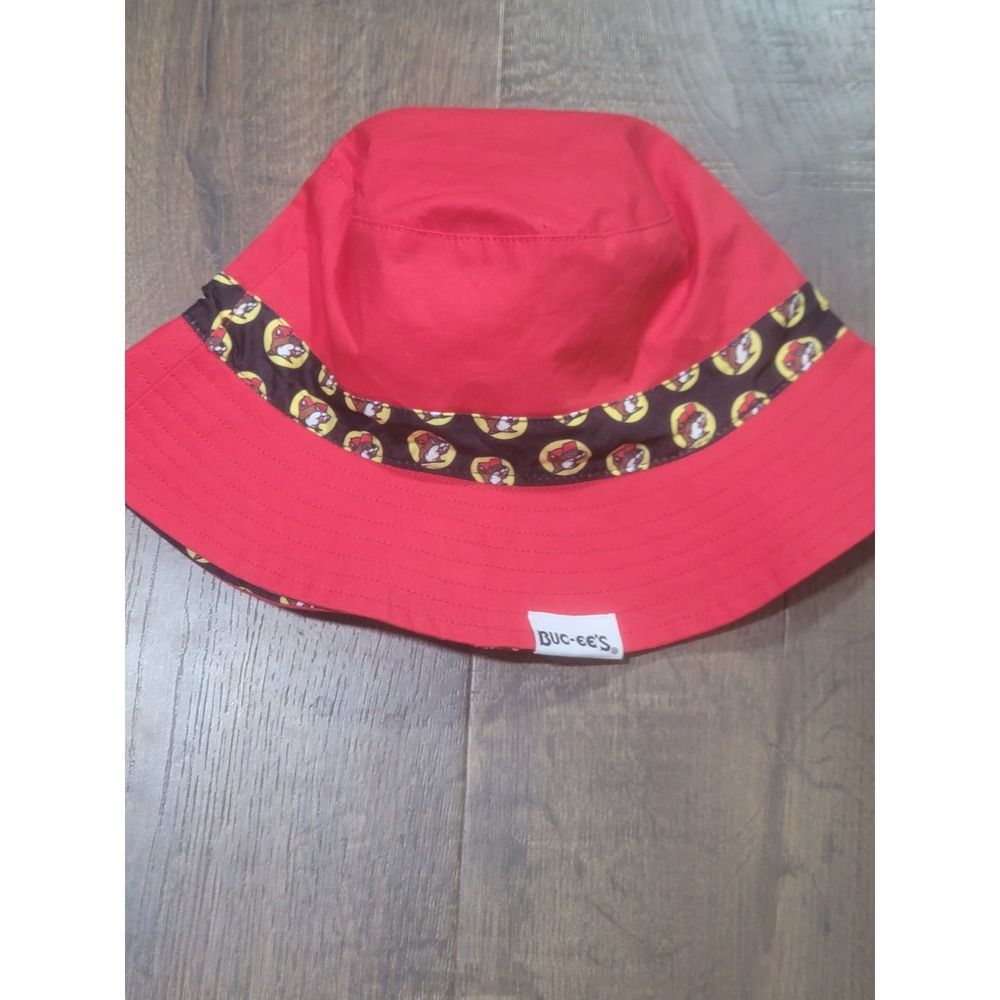 Buc-ee's Youth Reversible Bucket Hat Red Beaver Logo Print UPF 50+ RDBAOP YTH